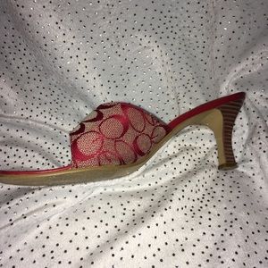 Dollhouse Shoes - EUC Dollhouse Red Patterned Wooden Heels Dollhouse Shoes - EUC Dollhouse Red Patterned Wooden Heels